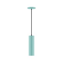 Montclair Light Works PEB426-48-C21 - 3.5" x 12" Beam Pendant, white cord with canopy, Sea Green
