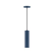 Montclair Light Works PEB426-50-C21 - 3.5" x 12" Beam Pendant, white cord with canopy, Navy