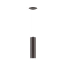 Montclair Light Works PEB426-51-C21 - 3.5" x 12" Beam Pendant, white cord with canopy, Architectural Bronze