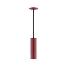 Montclair Light Works PEB426-55-C21 - 3.5" x 12" Beam Pendant, white cord with canopy, Barn Red