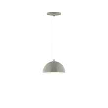 Montclair Light Works PEB431-24-C21 - 8" Arcade Pendant, white cord with canopy, Moss Green