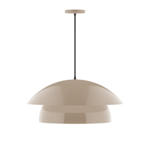 Montclair Light Works PEBX447-18-C21 - 24" Nest Pendant, white cord with canopy, Clay