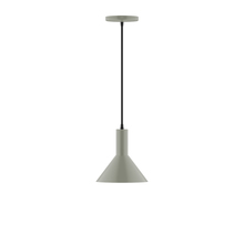 Montclair Light Works PEBX451-24-C21 - 8" Chase Pendant, white cord with canopy, Moss Green