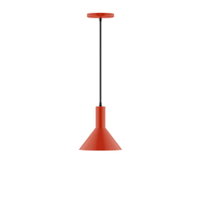 Montclair Light Works PEBX451-26-C21 - 8" Chase Pendant, white cord with canopy, Vermillion