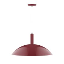 Montclair Light Works PEBX477-55-C21 - 24" Glow Pendant, white cord with canopy, Barn Red