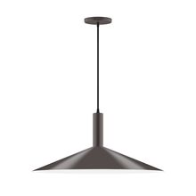 Montclair Light Works PEBX478-51-C21 - 24" Zing Pendant, white cord with canopy, Architectural Bronze