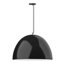 Montclair Light Works PEG214-41-44 - 30" XL Choices Deep Dome Shade, medium base, SS cable, black cord with canopy, Black