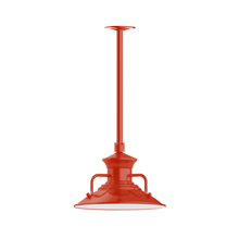 Montclair Light Works STA142-26 - 12" Homestead shade, stem mount pendant with canopy, Vermillion