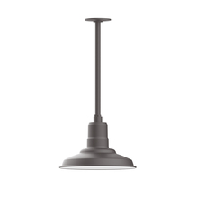 Montclair Light Works STA182-57 - 12" Warehouse shade, stem mount pendant with canopy, Bronze Matte