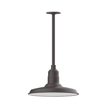 Montclair Light Works STA183-57 - 14" Warehouse shade, stem mount pendant with canopy, Bronze Matte