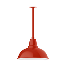 Montclair Light Works STB108-26 - 16" Cafe shade, stem mount pendant with canopy, Vermillion