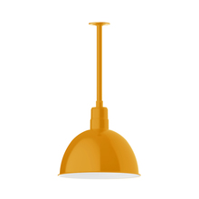 Montclair Light Works STB117-21 - 16" Deep Bowl shade, stem mount pendant with canopy, Bright Yellow