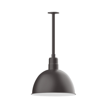 Montclair Light Works STB117-57 - 16" Deep Bowl shade, stem mount pendant with canopy, Bronze Matte