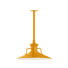 Montclair Light Works STB143-21 - 18" Homestead shade, stem mount pendant with canopy, Bright Yellow