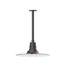 Montclair Light Works STB159-57 - 16" Radial shade, stem mount pendant with canopy, Bronze Matte