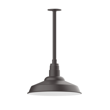 Montclair Light Works STB184-57 - 16" Warehouse shade, stem mount pendant with canopy, Bronze Matte