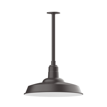 Montclair Light Works STB185-57 - 18" Warehouse shade, stem mount pendant with canopy, Bronze Matte