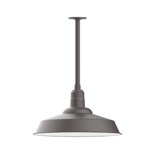 Montclair Light Works STB186-57 - 20" Warehouse shade, stem mount pendant with canopy, Bronze Matte