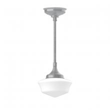 Montclair Light Works STC021-49 - 12" Schoolhouse glass, 1/2" x 36" stem and canopy, Painted Galvanized