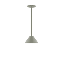 Montclair Light Works STG421-24 - 8" Pinnacle Stem Hung Pendant, Moss Green
