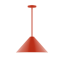 Montclair Light Works STG423-26 - 18" Pinnacle Stem Hung Pendant, Vermillion