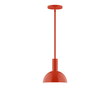 Montclair Light Works STGX456-26 - 8" Ray Stem Hung Pendant, Vermillion