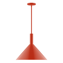 Montclair Light Works STGX467-26 - 18" Chase Stem Hung Pendant, Vermillion
