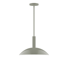 Montclair Light Works STGX476-24 - 16" Glow Stem Hung Pendant, Moss Green