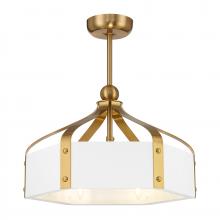 Savoy House 26-FD-7806-142 - Sheffield 6-Light LED Fan D'Lier in White with Warm Brass Accents