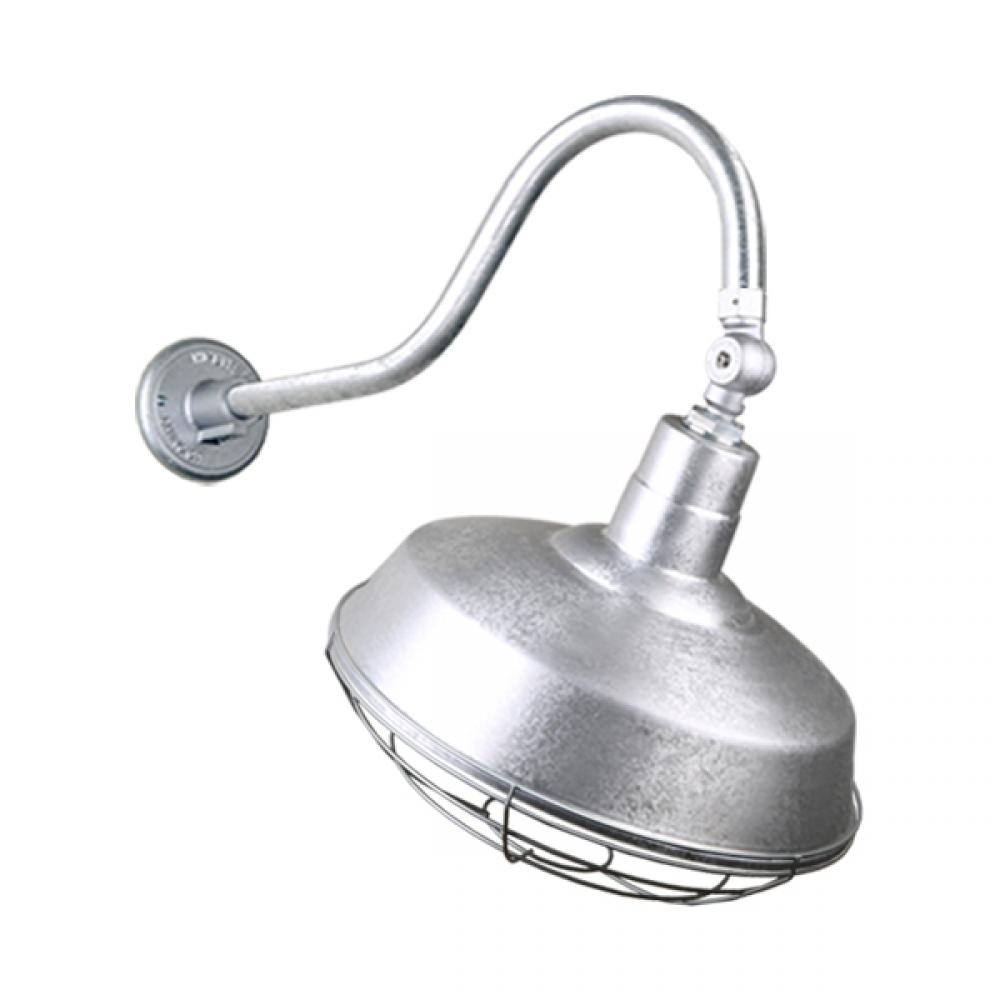 14&#34; Gooseneck Light Warehouse Shade, QSNHL-A Arm, Swivel Knuckle & Wire Guard Accessories