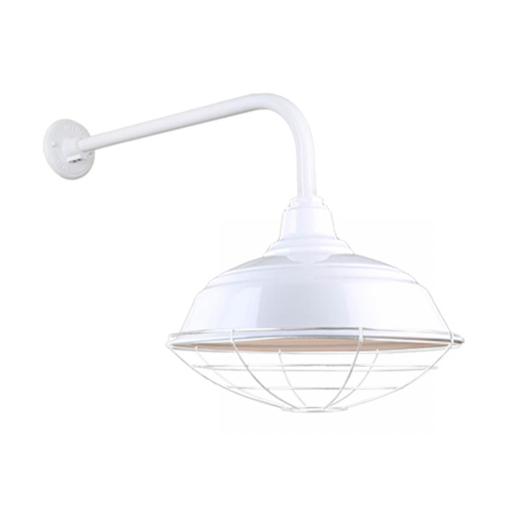 17&#34; Gooseneck Light Warehouse Shade, QSNB-13 Arm, Wire Guard Accessory