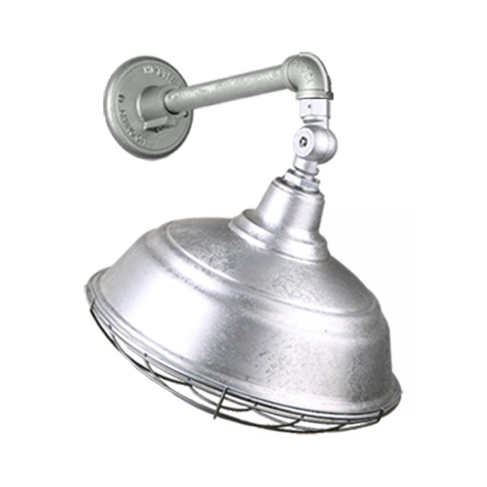 17&#34; Gooseneck Light Warehouse Shade, QSNB-44 Arm, Swivel Knuckle & Wire Guard Accessories