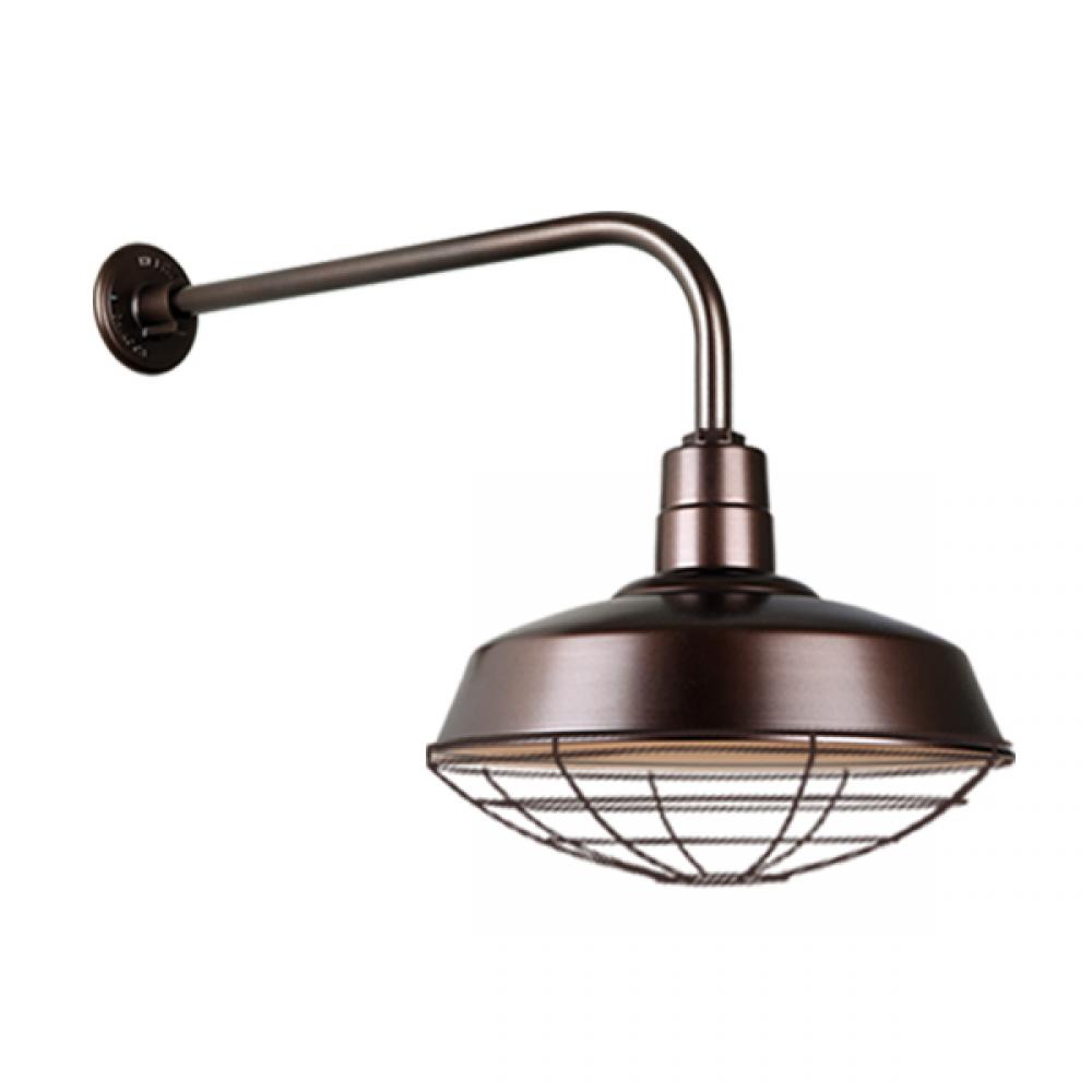 16&#34; Gooseneck Light Warehouse Shade, QSNB-13 Arm, Wire Guard Accessory