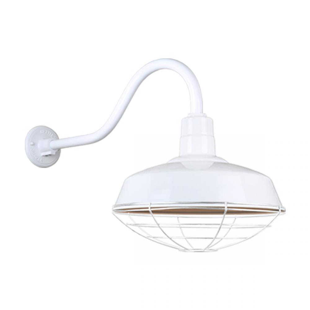 16&#34; Gooseneck Light Warehouse Shade, QSNHL-A Arm, Wire Guard Accessory