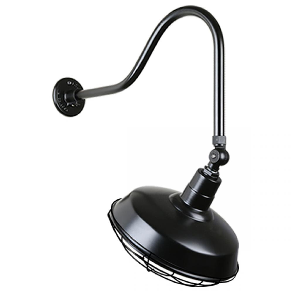 16&#34; Gooseneck Light Warehouse Shade, QSNHL-H Arm, Swivel Knuckle & Wire Guard Accessories