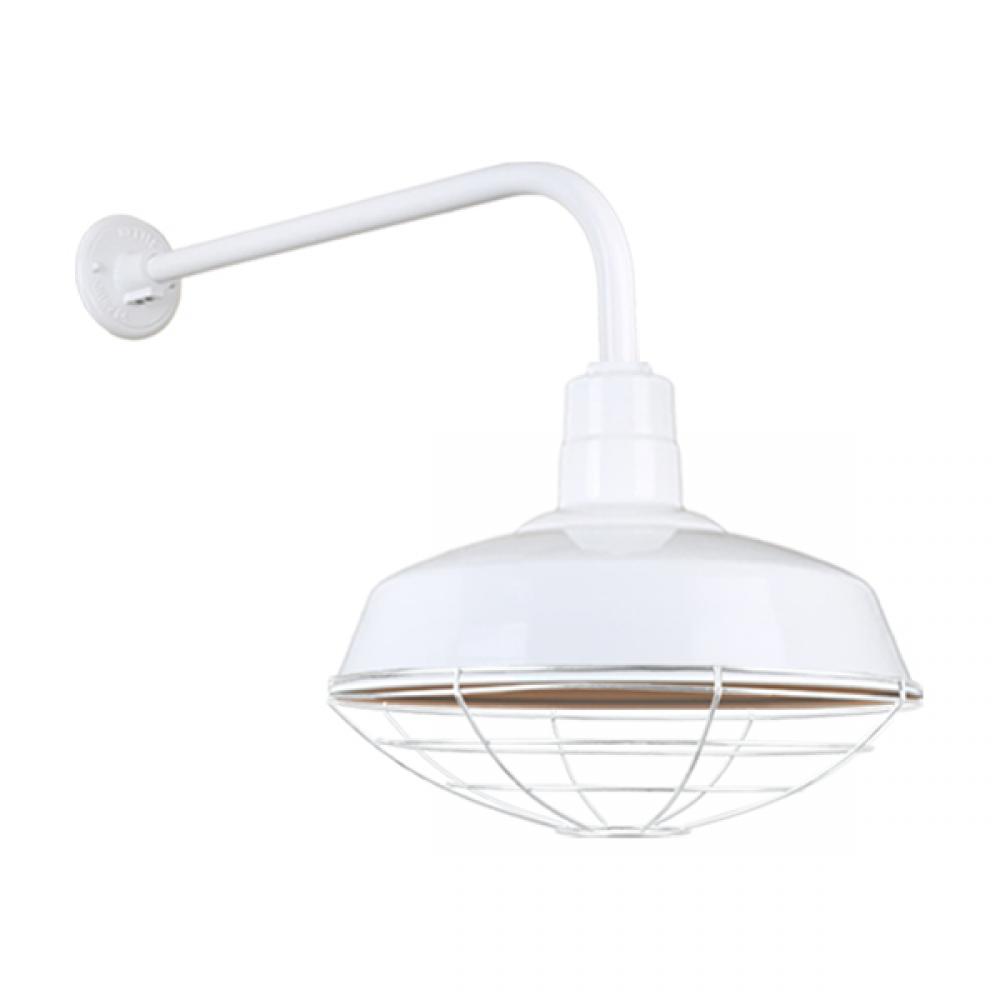 16&#34; Gooseneck Light Warehouse Shade, QSNB-13 Arm, Wire Guard Accessory