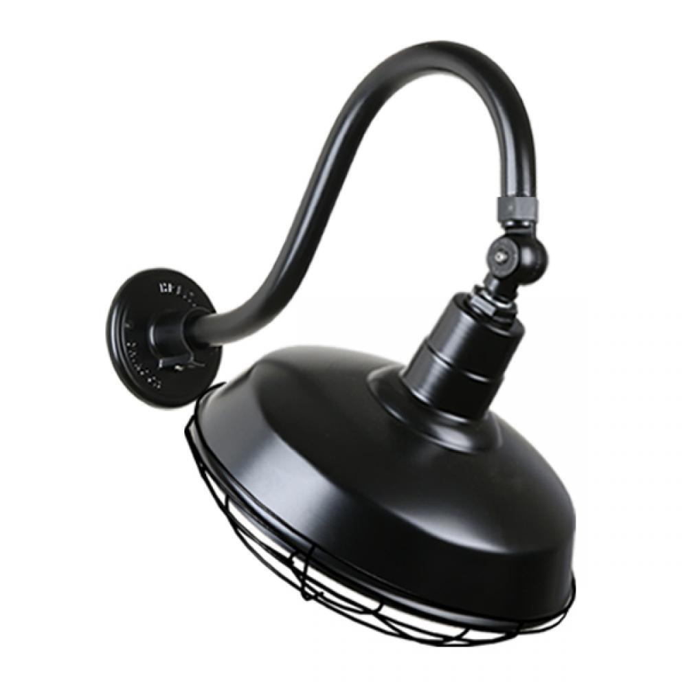 18&#34; Gooseneck Light Warehouse Shade, QSNB-42 Arm, Swivel Knuckle & Wire Guard Accessories