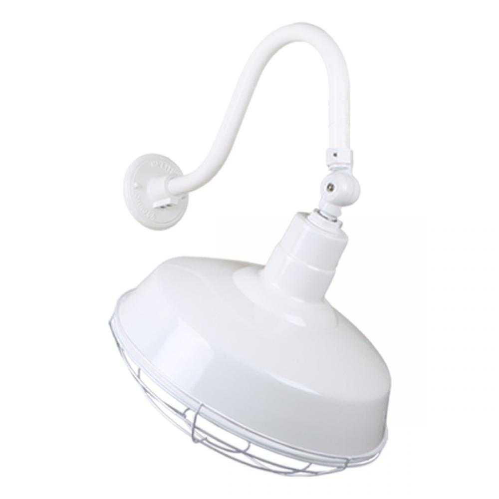 18&#34; Gooseneck Light Warehouse Shade, QSNB-42 Arm, Swivel Knuckle & Wire Guard Accessories