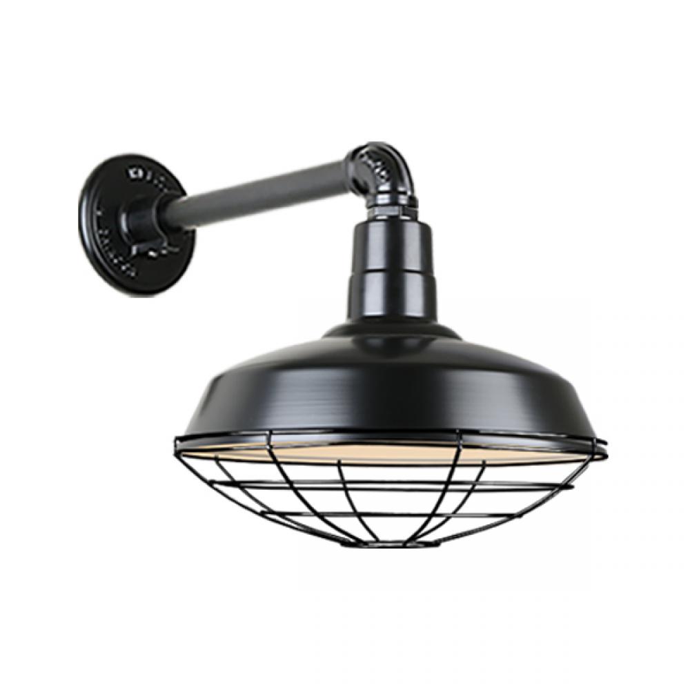 16&#34; Gooseneck Light Warehouse Shade, QSNB-44 Arm, Wire Guard Accessory