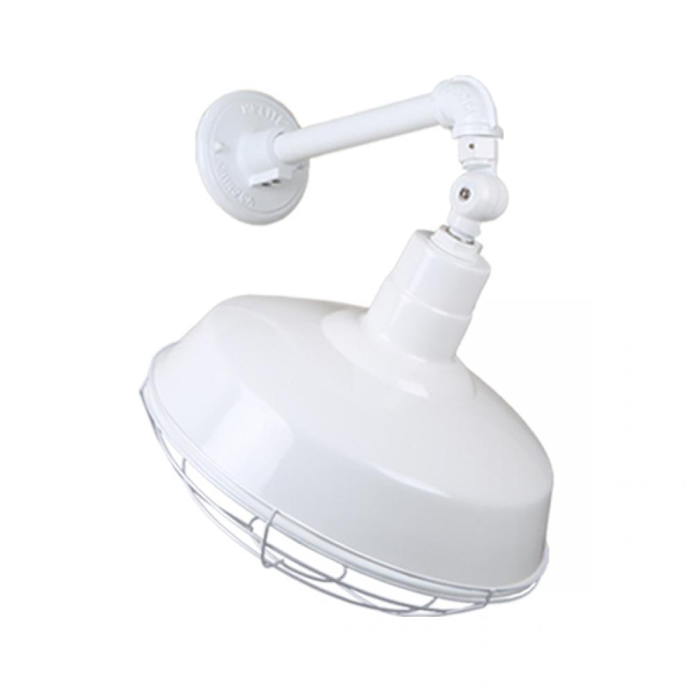 16&#34; Gooseneck Light Warehouse Shade, QSNB-44 Arm, Swivel Knuckle & Wire Guard Accessories