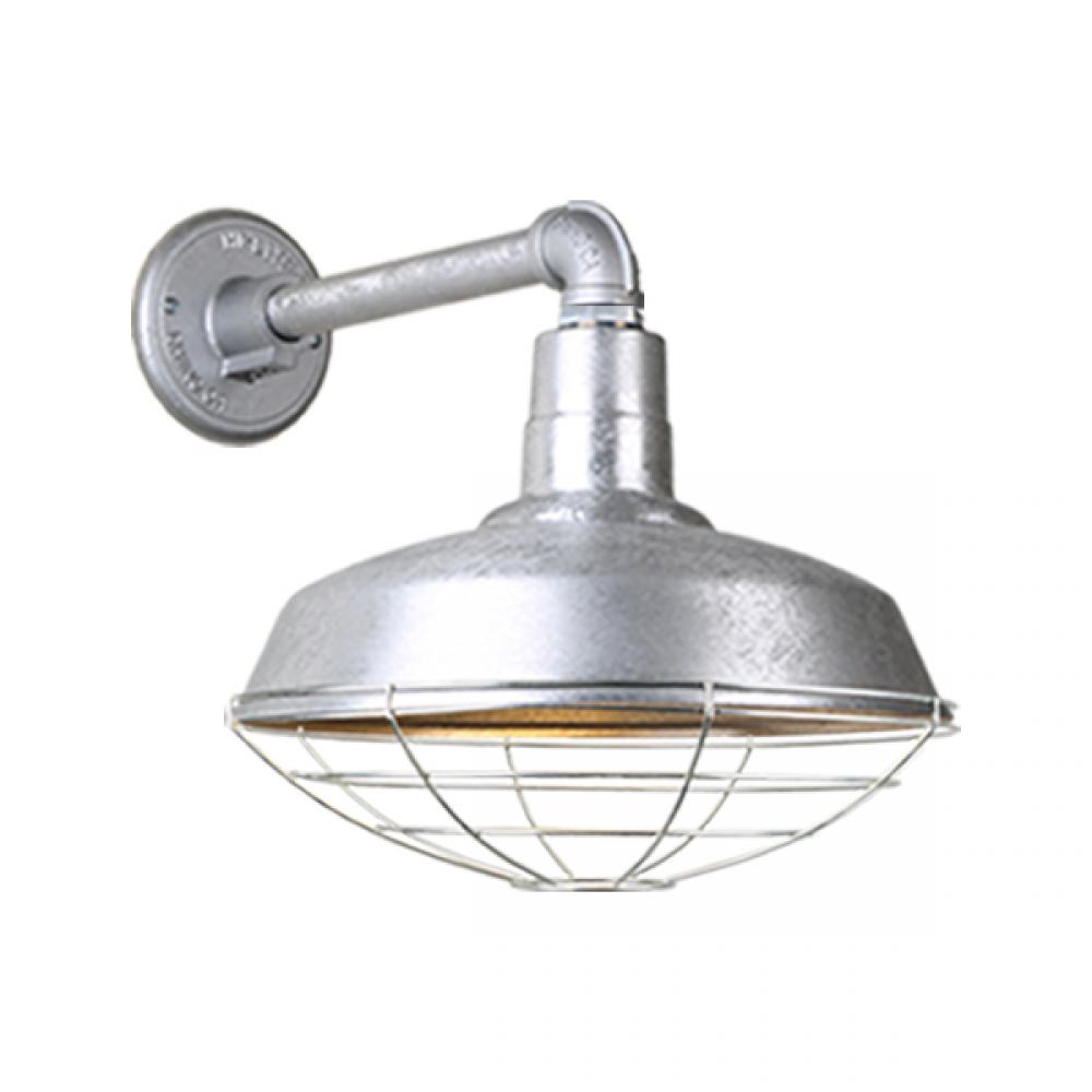 14&#34; Gooseneck Light Warehouse Shade, QSNB-44 Arm, Wire Guard Accessory