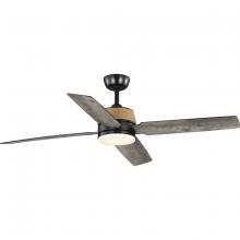 Progress P250097-31M-30 - Schaffer II Collection 56 in. Four-Blade Modern Organic Ceiling Fan with Integrated LED Light