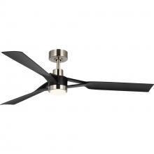 Progress P250111-009-30 - Belen Collection 60-in Three-Blade Brushed Nickel Modern Ceiling Fan with Matte Black Blades
