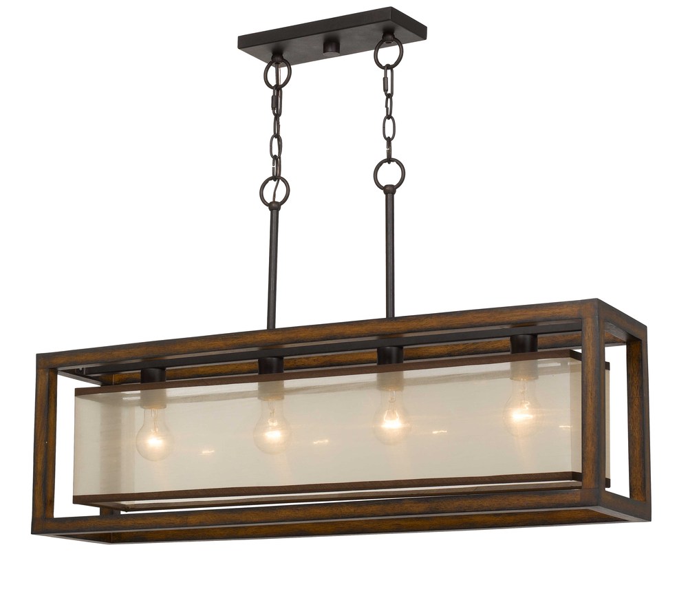 21.5&#34; Height Pine Wood and Metal Fixtured in Wood Finish
