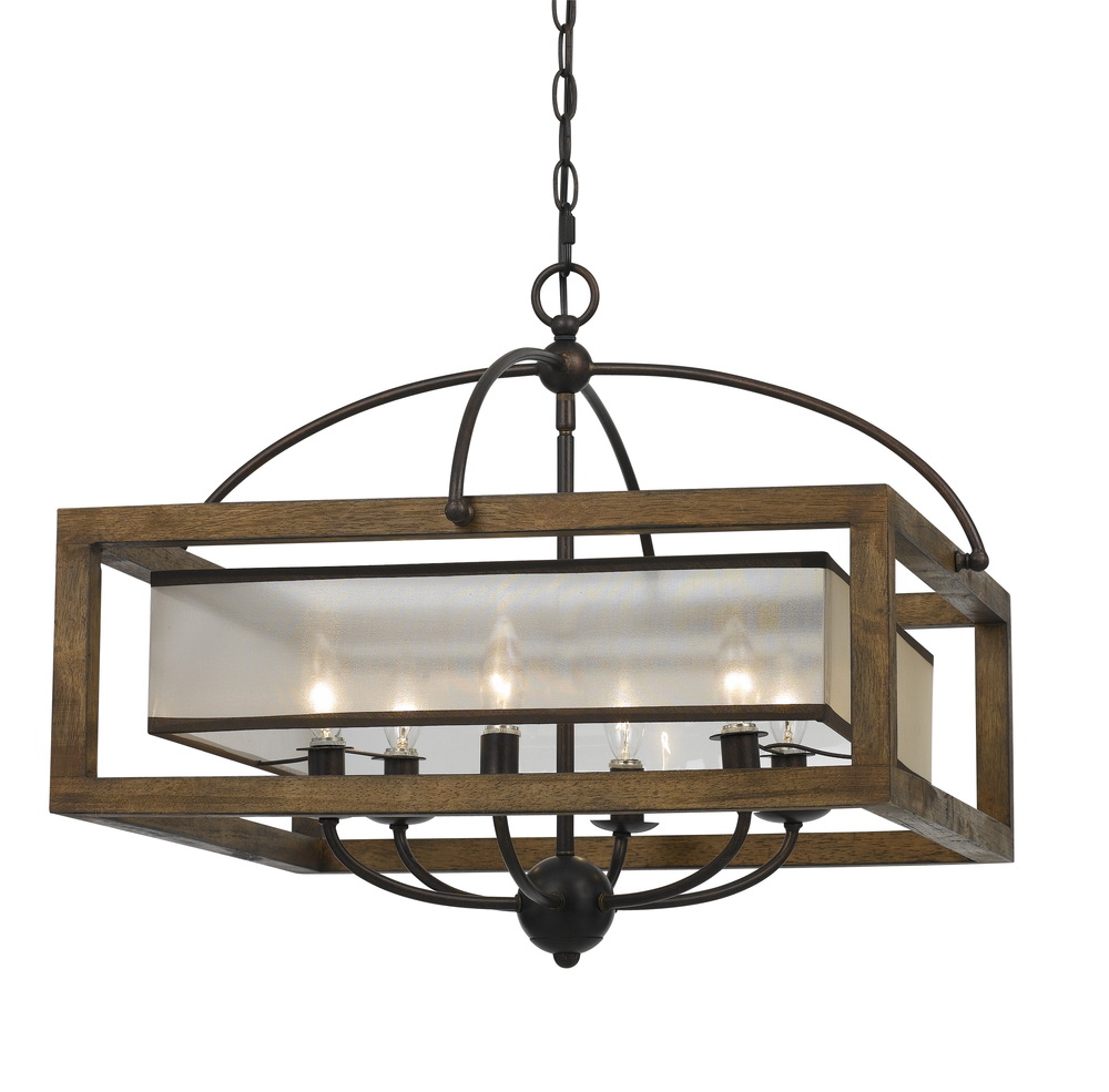 20&#34; Inch Square Chandelier in Dark Bronze