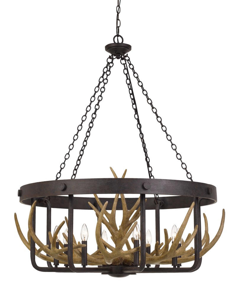42.75&#34; Height Resin and Metal Fixture in Iron Finish