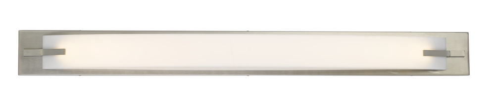 43&#34; Long Metal Base Vanity Light in Brushed Steel