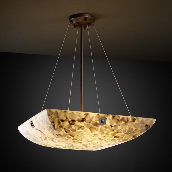 18&#34; Pendant Bowl w/ LARGE SQUARE W/ POINT FINIALS