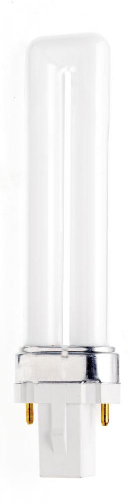 7 Watt; pin-based Compact Fluorescent; 3500K; 82 CRI; G23 base; Shatter Proof