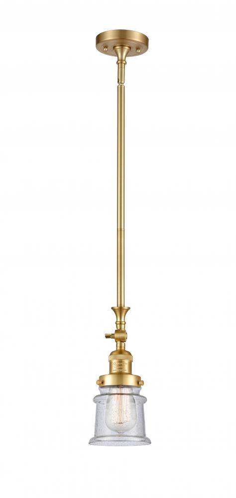 Canton - 1 Light - 5 inch - Satin Gold - Stem Hung - Adjustable Mini Pendant